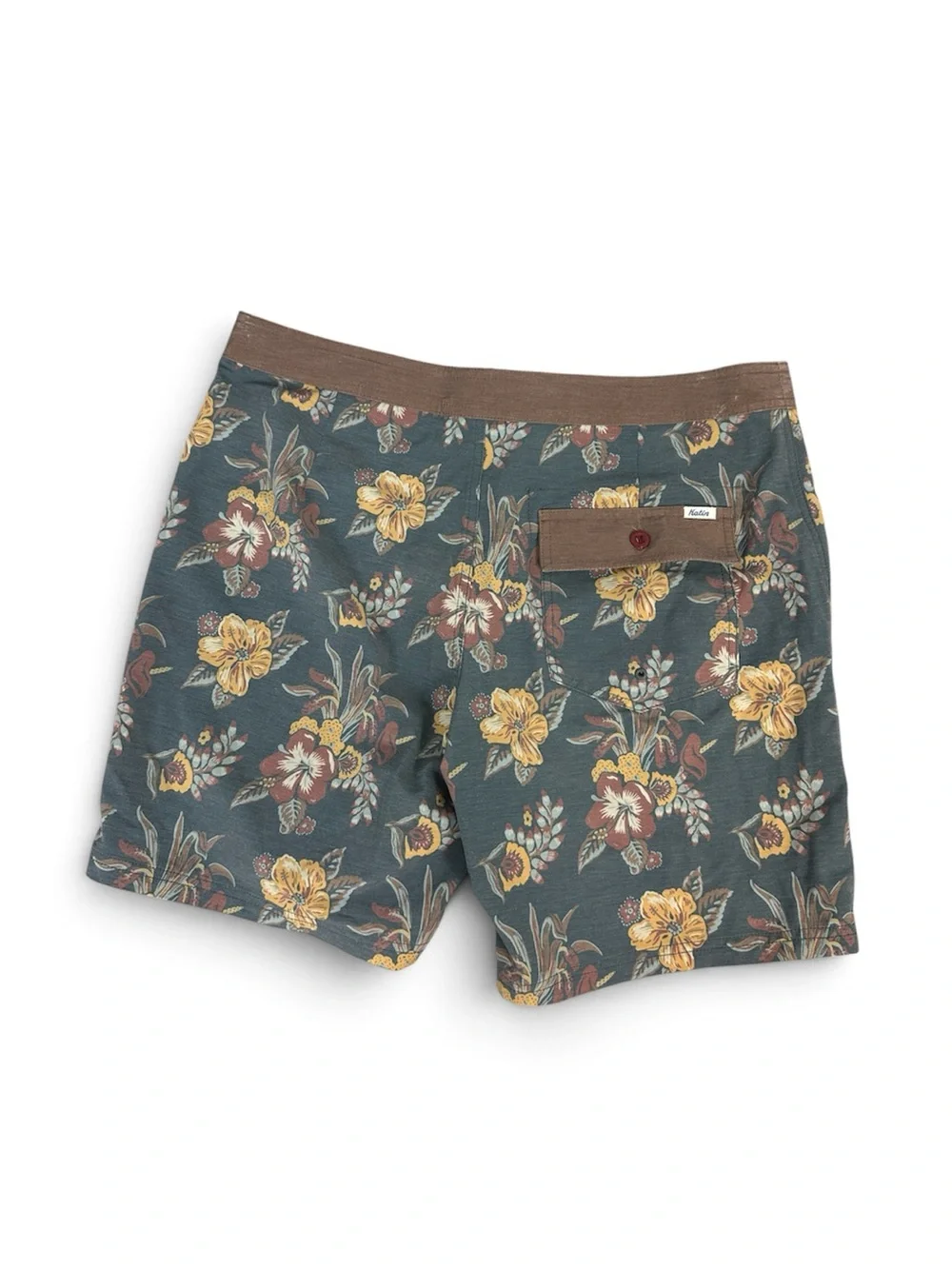 Katin Mallow Hybrid Trunks in a tropical floral print size 34